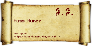 Huss Hunor névjegykártya